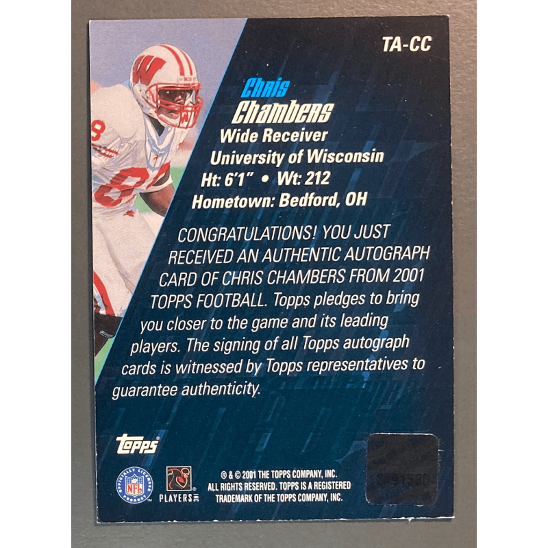 Chris Chambers 2001 Topps rookie Autograph