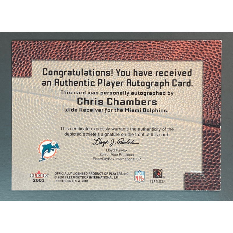 Chris Chambers 2001 Fleer Autographics Rookie Autograph