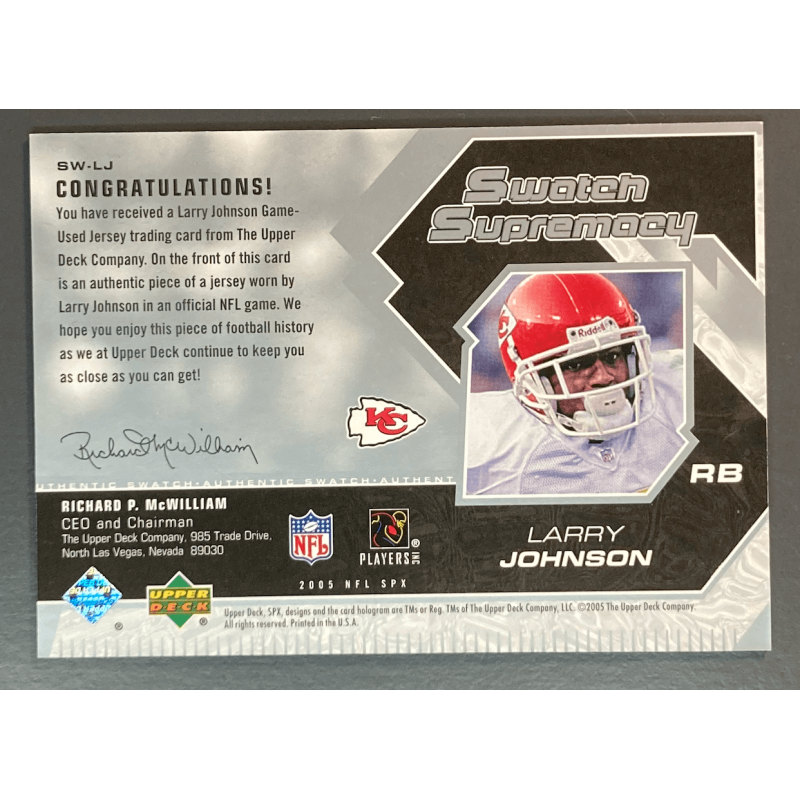 LARRY JOHNSON 2005 SPx Swatch Supremacy jersey - SWLJ