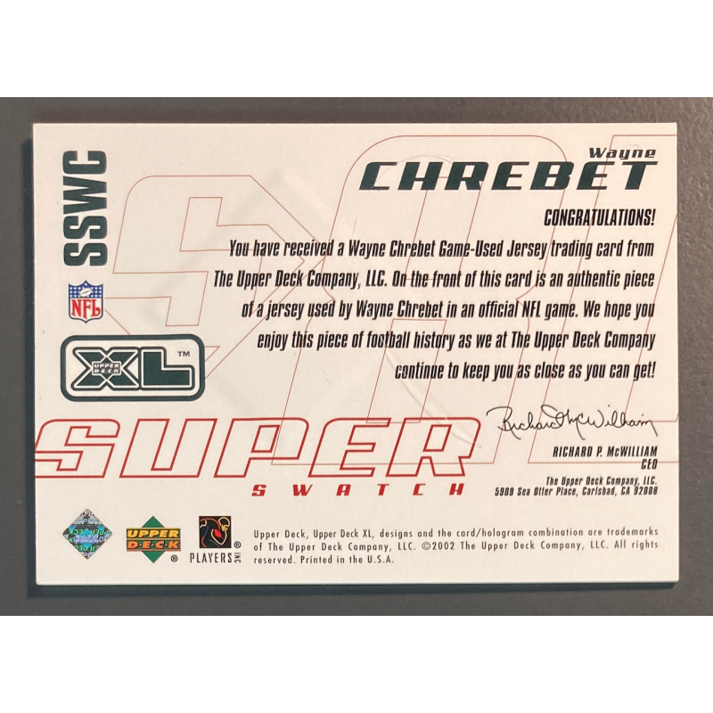 WAYNE CHREBET 2002 Upper Deck XL Super Swatch Jersey 243/400