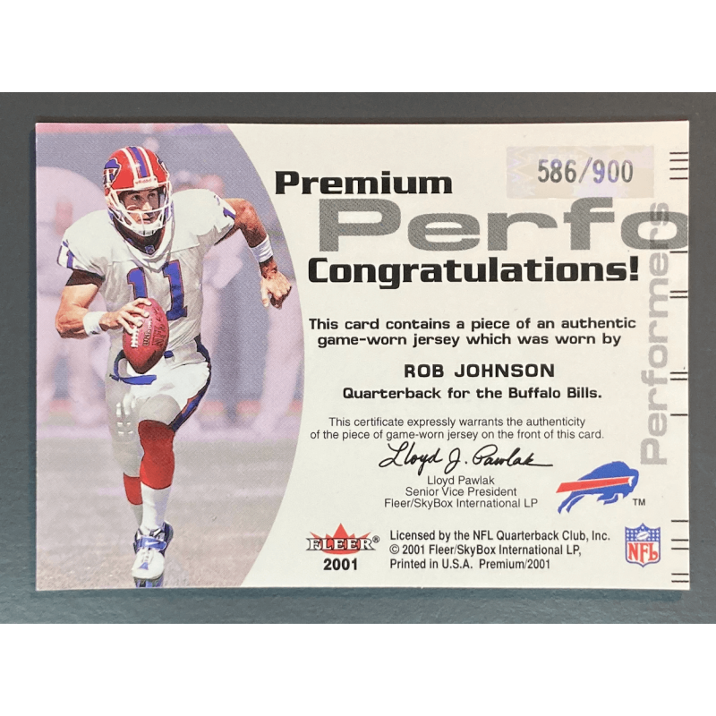 ROB JOHNSON 2001 Fleer Premium Performers Jersey 586/900