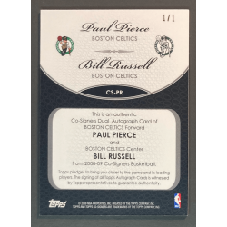 PAUL PIERCE / BILL RUSSELL 2008 TOPPS PLATINUM AUTOGRAPH /1