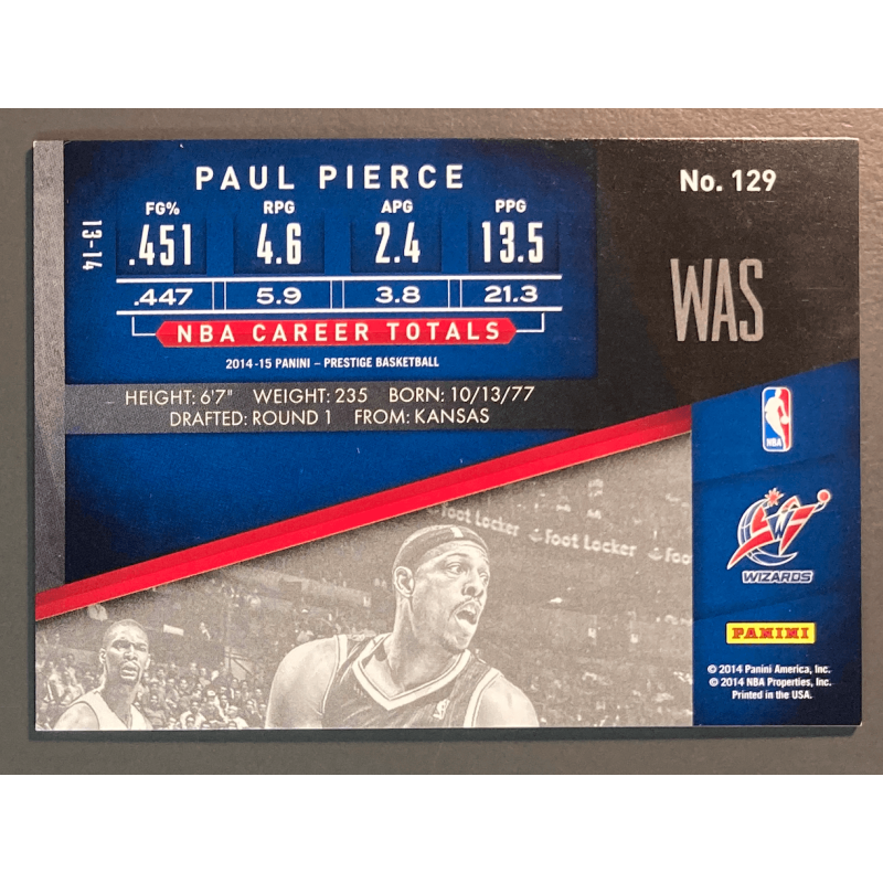 PAUL PIERCE 2013 PANINI PRESTIGE BONUS SHOT BLACK 1/1