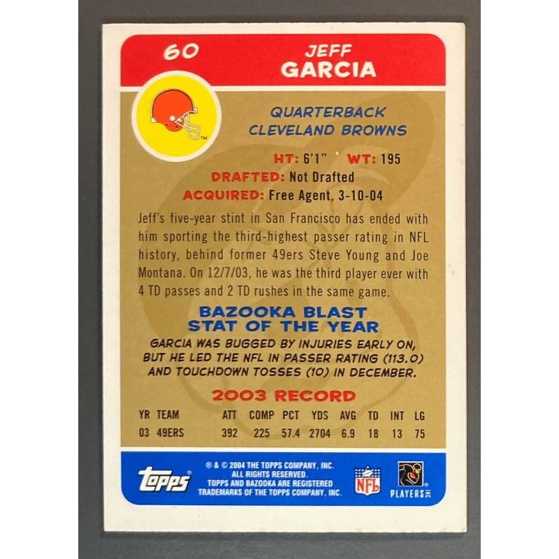 JEFF GARCIA 2004 Topps Bazooka Gold - 60