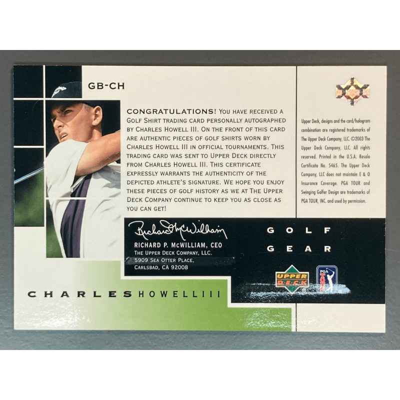 CHARLES HOWELL III 2003 Upper Deck Birdie Dual Materials Autograph