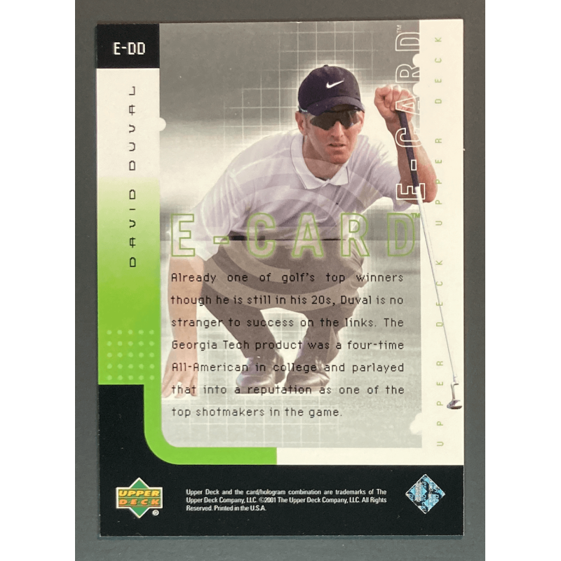 DAVID DUVAL 2001 Upper Deck e-Card scratch off