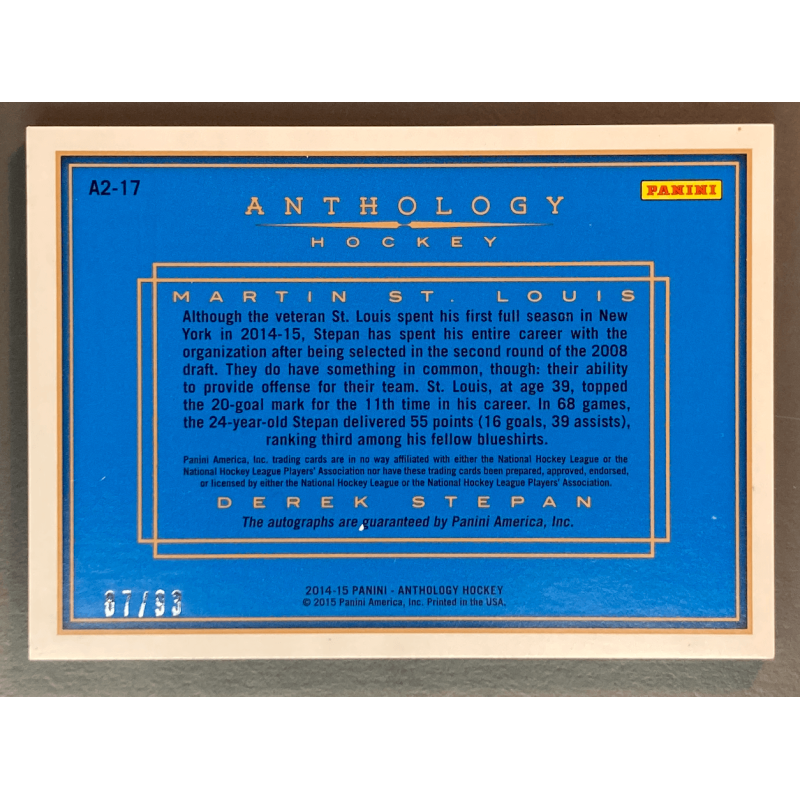 STEPAN / ST LOUIS 2015-16 Panini Anthology Dual Autographs 87/93