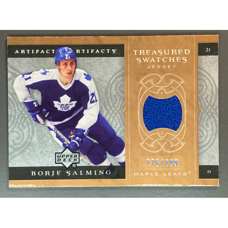 BORJE SALMING 2007-08 Artifacts Treasured Swatches jersey 276/299