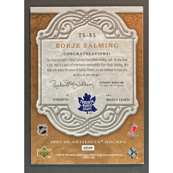 BORJE SALMING 2007-08 Artifacts Treasured Swatches jersey 276/299