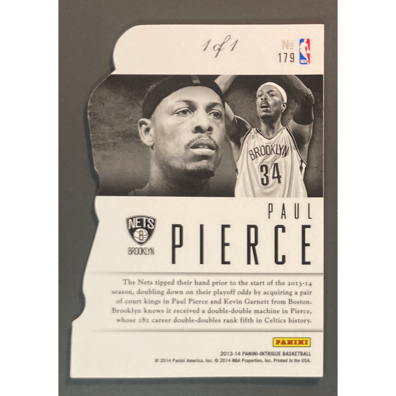 PAUL PIERCE 2013 PANINI INTRIGUING PLAYERS PLATINUM 1/1