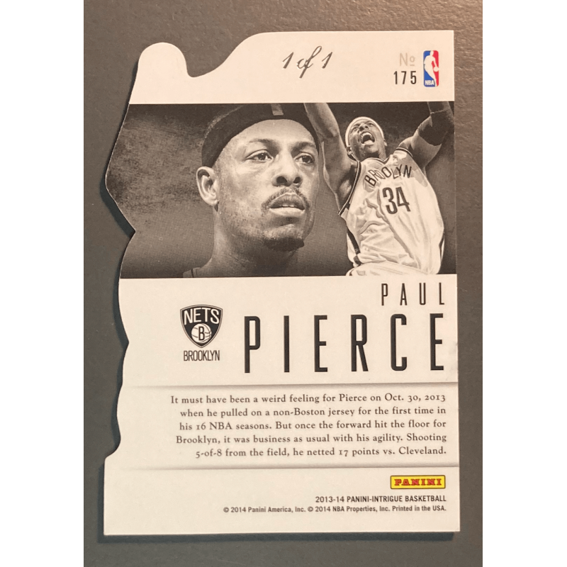 PAUL PIERCE 2013 PANINI INTRIGUING PLAYERS PLATINUM 1/1