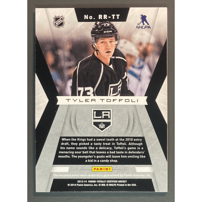 TYLER TOFFOLI 2013-14 PANINI CERTIFIED ROOKIE JERSEY