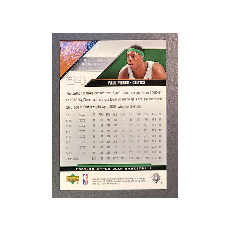 PAUL PIERCE 2005-06 Upper Deck Silver 004/100