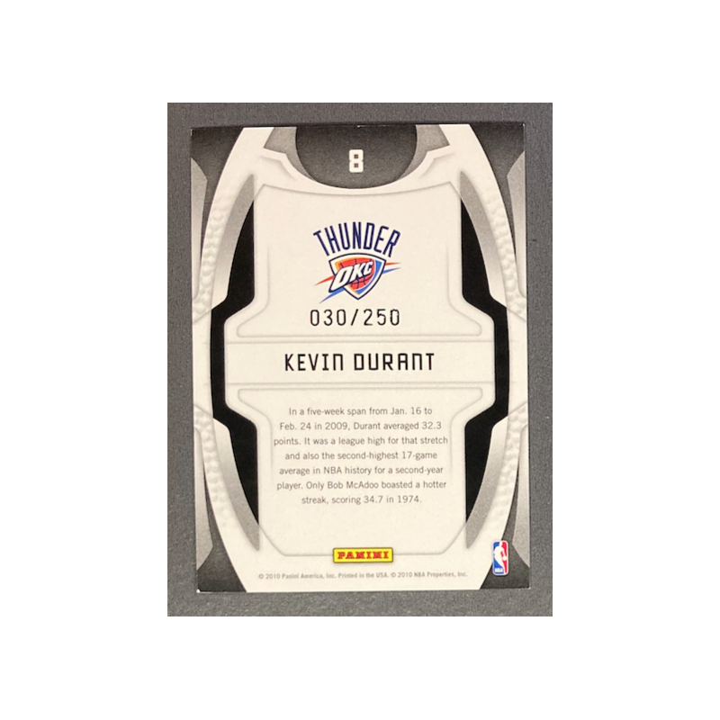KEVIN DURANT 2009-10 Panini Certified Gold Team Red 030/250