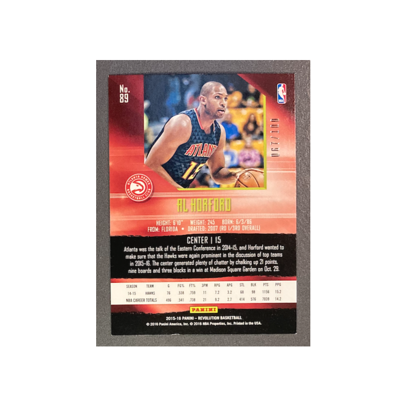 AL HORFORD 2015-16 Panini Revolution Cosmic 067/100