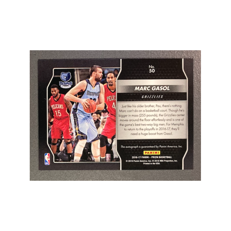 MARC GASOL 2016-17 Panini Prizm Autograph - 50