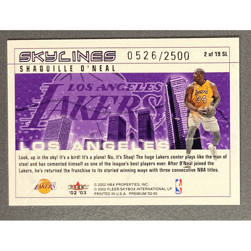 SHAQUILLE O'NEAL 2002-03 Fleer Premium Skylines 0526/2500