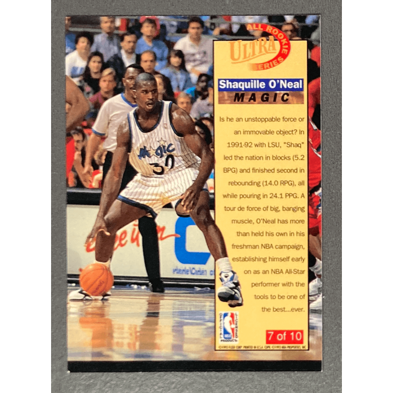 SHAQUILLE O'NEAL 1992-93 Fleer Ultra All-Rookies 7 OF 10
