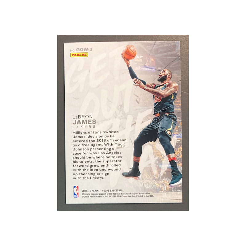 Lebron James 2018-19 Hoops Get Out the Way Holo - GOW-3