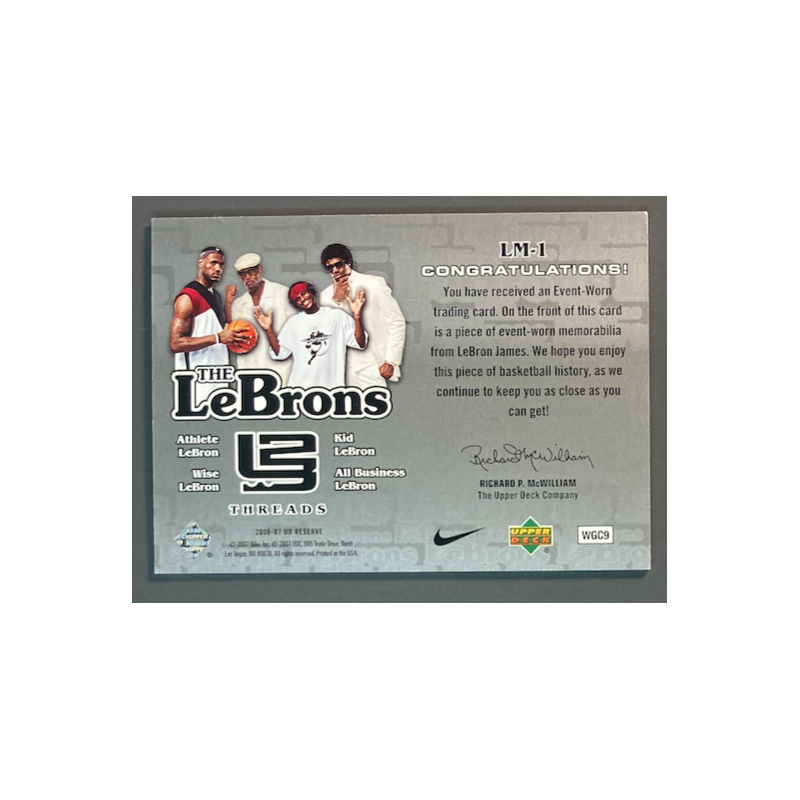 Lebron James 2006-07 UD Reserve The LeBrons Memorabilia - LM1