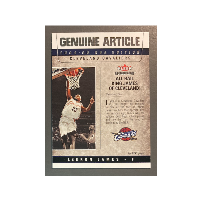 Lebron James 2004-05 Fleer Genuine genuine Article