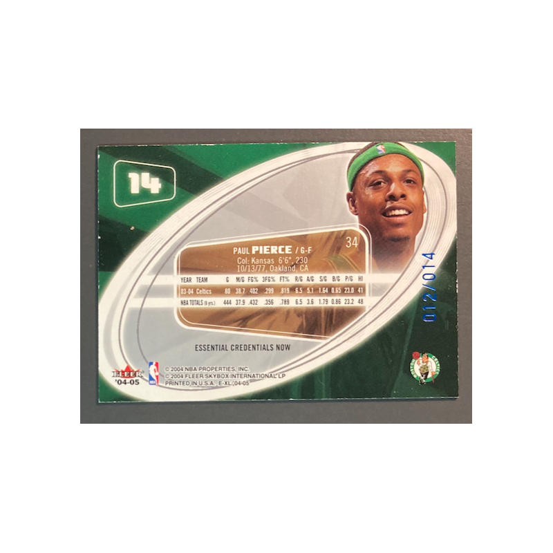 PAUL PIERCE 2004-05 Fleer E-XL Essential Credentials Now 012/14