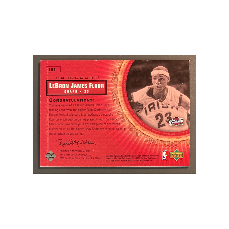 LEBRON JAMES 2003-04 Upper Deck Hardcourt game Floor LB1
