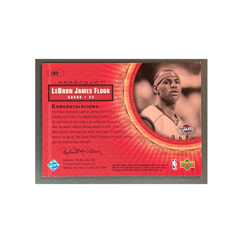 LEBRON JAMES 2003-04 Upper Deck Hardcourt game Floor LB2