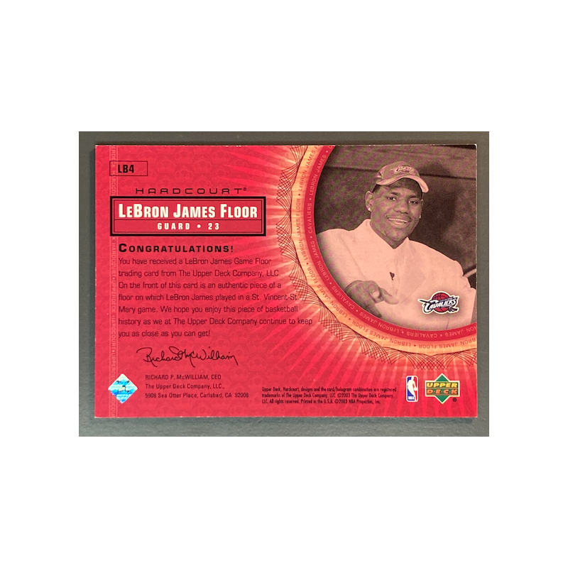 LEBRON JAMES 2003-04 Upper Deck Hardcourt geme Floor LB4