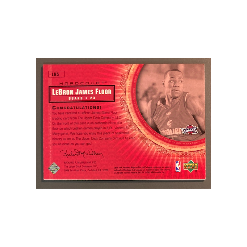 LEBRON JAMES 2003-04 Upper Deck Hardcourt game Floor LB5