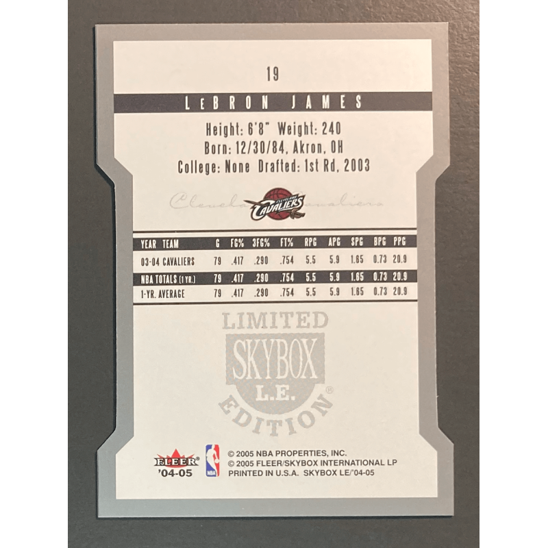 LEBRON JAMES 2004-05 SkyBox Limited Edition die cut - 19