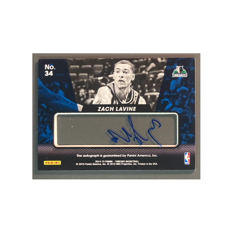 ZACH LAVINE 2014-15 Panini Threads Rookie View Autograph - 34