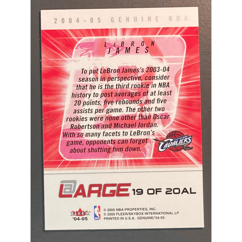 LEBRON JAMES 2004-05 Fleer Genuine At Large