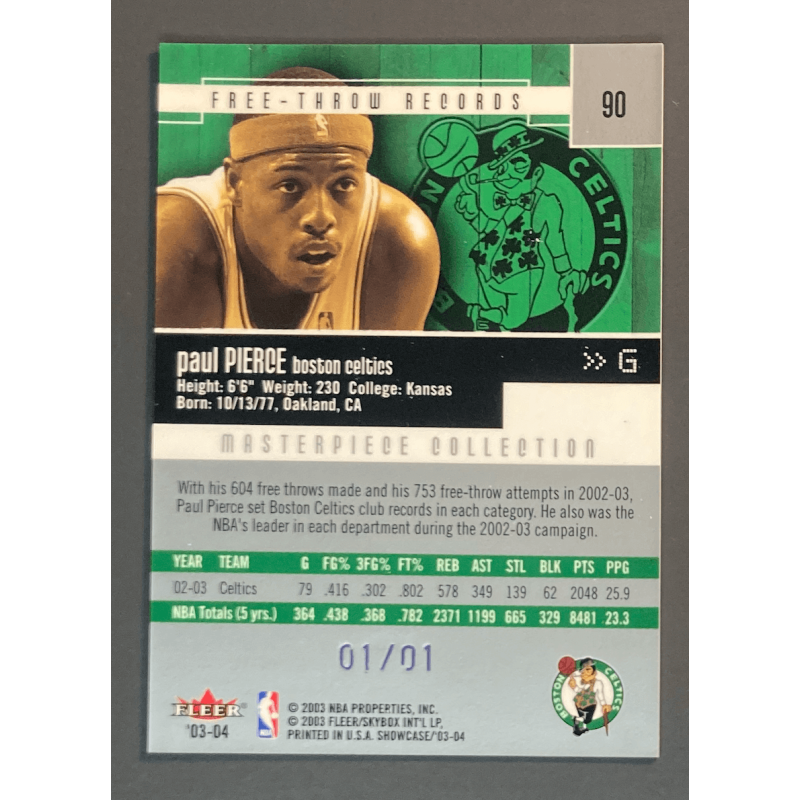 PAUL PIERCE 2003 FLEER SHOWCASE 01/01