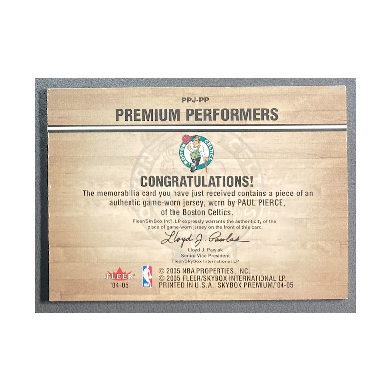 PAUL PIERCE 2004-05 Skybox Premium Performers 2 colors patch 15/15