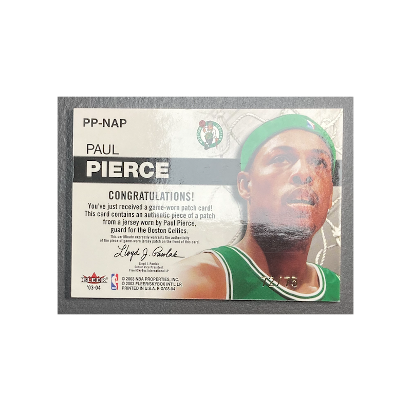 PAUL PIERCE 2003-04 Fleer E-X Net Assets Patch 72/75