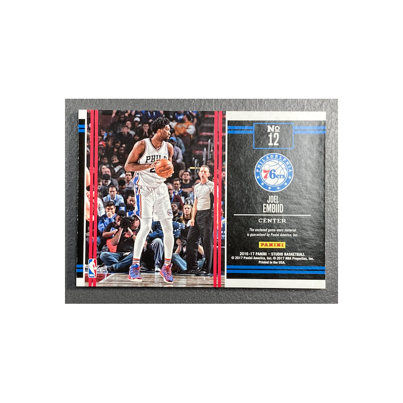 JOEL EMBIID 2016-17 Panini Studio Gamers patch Magenta 07/30
