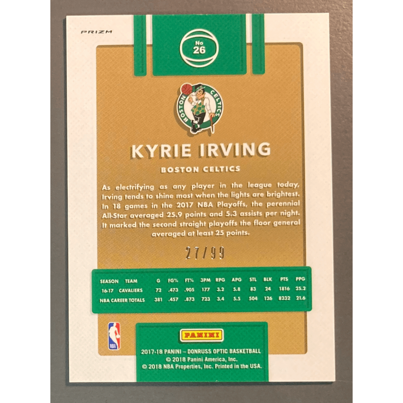 KYRIE IRVING 2017-18 Donruss Optic Red prizm 27/99