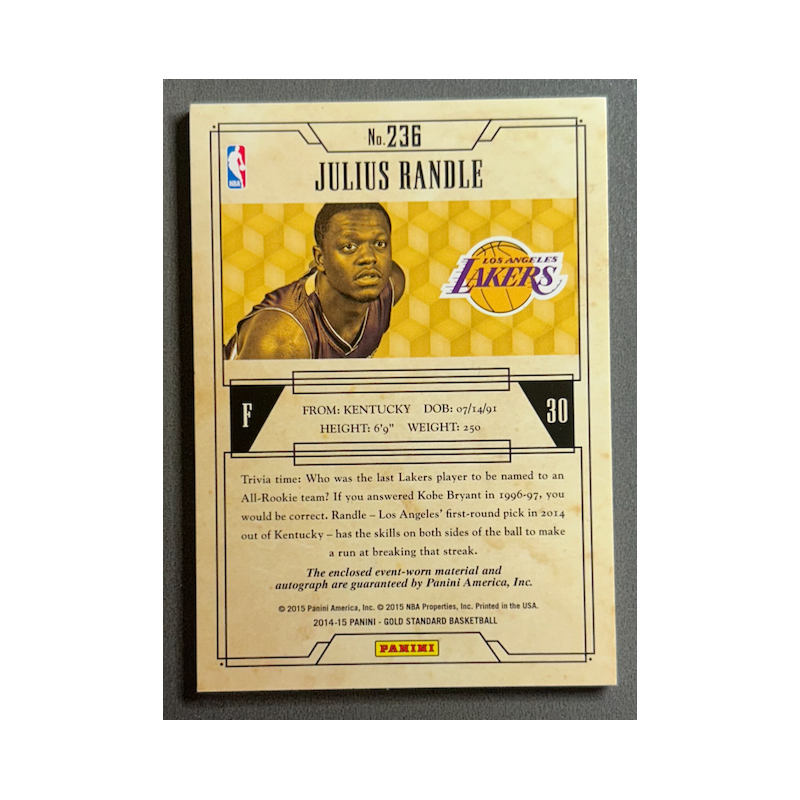 JULIUS RANDLE 2014-15 Panini Gold Standard rookie jersey autograph
