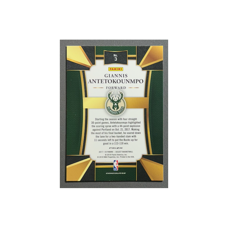 Giannis Antetokounmpo 2017-18 panini Select concourse Prizm Scope