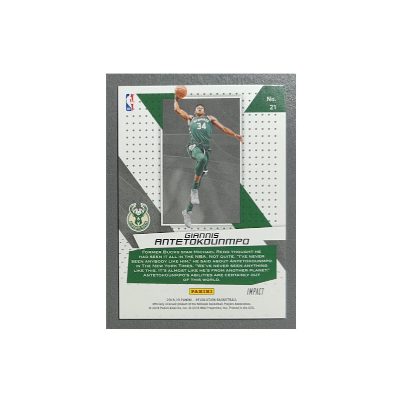 Giannis Antetokounmpo 2018-19 Panini Revolution Vortex impact