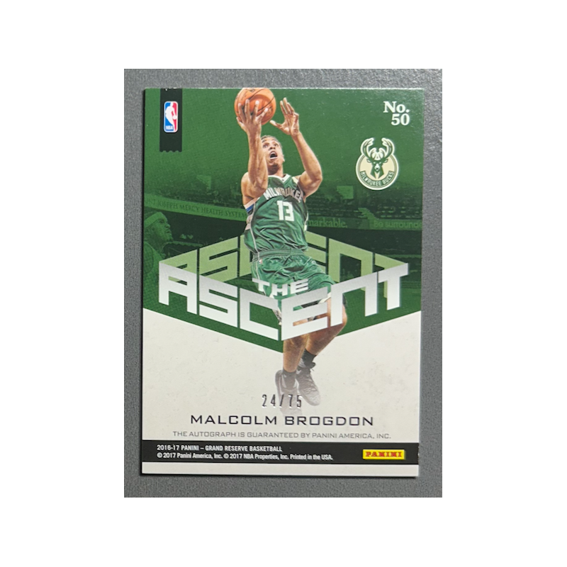 MALCOM BROGDON 2016-17 Panini Grand Reserve Autograph 24/75