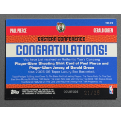 PIERCE / GREEN 2005-06 Topps Luxury Box Two's Company Dual Relics