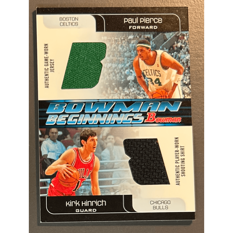 PIERCE / HINRICH 2005-06 Bowman Beginnings dual Relics