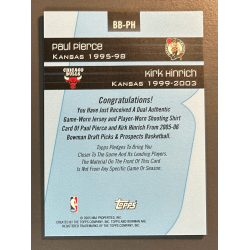 PIERCE / HINRICH 2005-06 Bowman Beginnings dual Relics