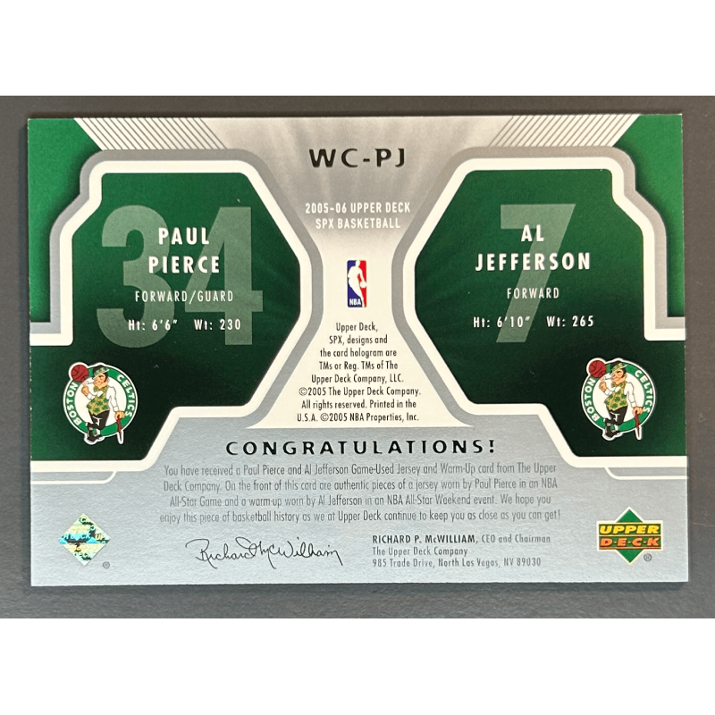 PIERCE / JEFFERSON 2005-06 SPx Winning Materials Combos PJ