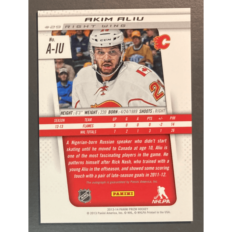 AKIM ALIU 2013-14 PANINI PRIZM Autograph