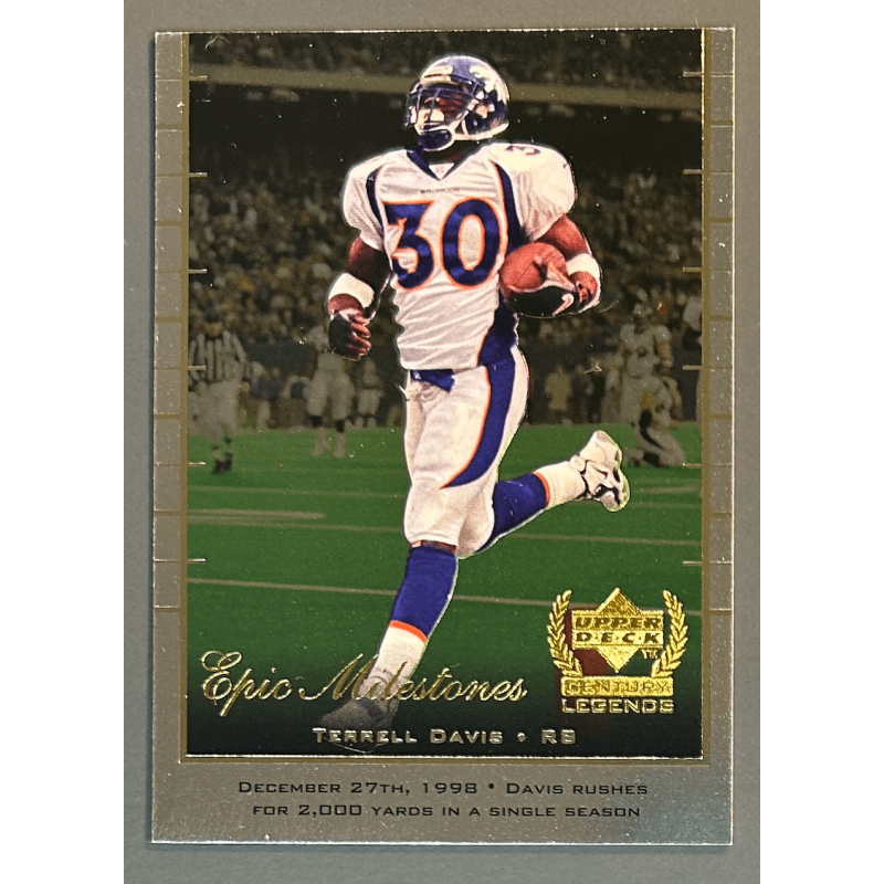 TERRELL DAVIS 1999 Upper Deck Century Legends Epic Milestones- EM4