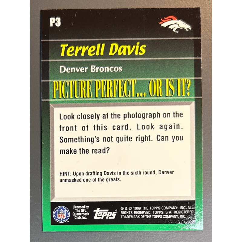 TERRELL DAVIS 1999 Topps Picture Perfect - P3