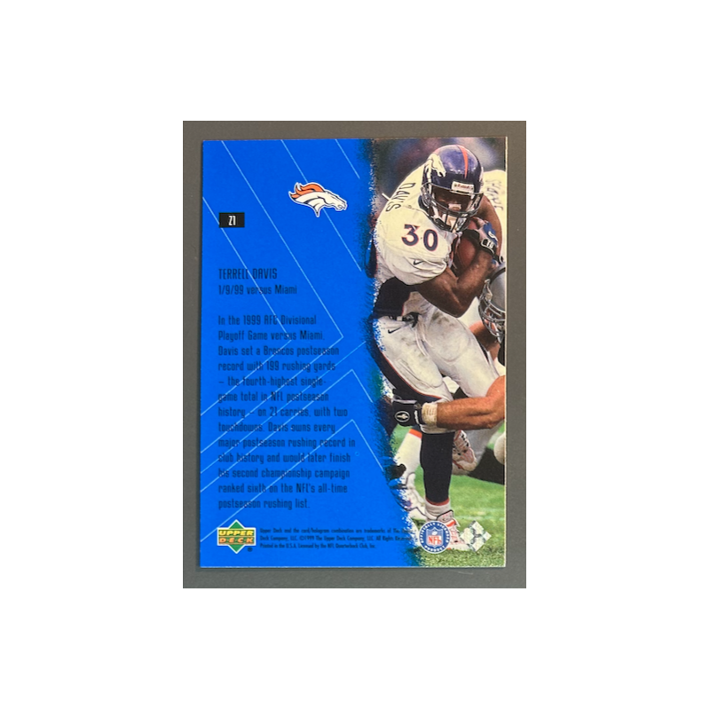 TERRELL DAVIS 1999 Upper Deck Highlight Zone